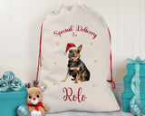 Personalised Lancashire Heeler Large Christmas Sack - Red Drawstring Bag for Xmas Presents - Christmas Eve Bag Box Decoration for Dogs XS127