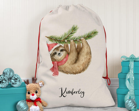 Large Personalised Sloth Christmas Sack SK070