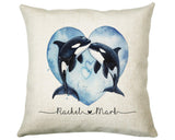 Personalised Orca Whale Cushion Gift Printed Name Design