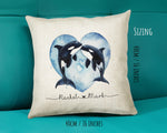 Personalised Orca Whale Cushion Gift Printed Name Design