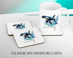 Personalised Orca Whale Cushion Gift Printed Name Design