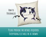 Personalised Orca Whale Cushion Gift Printed Name Design