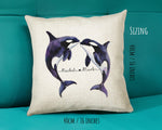 Personalised Orca Whale Cushion Gift Printed Name Design