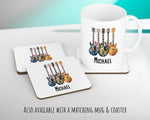 Personalised Guitar Gift Cushion Printed Name Design