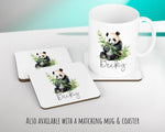 Personalised Panda Gift Cushion Printed Name Design