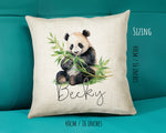 Personalised Panda Gift Cushion Printed Name Design