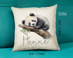 Personalised Panda Gift Cushion Printed Name Design