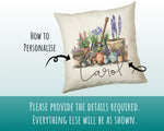 Personalised Gardening Gift Cushion Printed Name Design