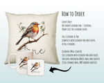 Personalised Robin Cushion Gift Printed Name Design