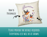 Personalised Robin Gift Cushion Printed Name Design