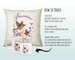 Personalised Robin Gift Cushion Printed Name Design