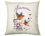 Personalised Robin Gift Cushion Printed Name Design