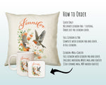 Personalised Robin Gift Cushion Printed Name Design