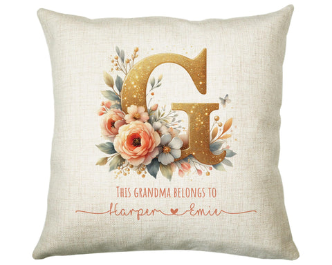 Personalised Grandma Gift Cushion Printed Name Design