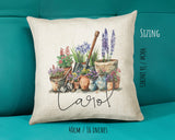 Personalised Gardening Gift Cushion Printed Name Design