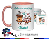 Kawaii Coffee & Donut Valentines Day Gift for Boyfriend Husband