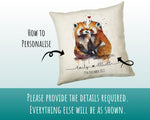 Personalised 2nd Anniversary Red Panda Cotton Gift Cushion Two Years Custom Design Gift Valentines Present