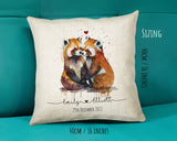 Personalised 2nd Anniversary Red Panda Cotton Gift Cushion Two Years Custom Design Gift Valentines Present