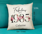 40th Birthday Gift for Women - Personalised 1985 Birthday Cushion Age 40 Gift for Her Ladies Floral Design Mum Daughter Sister Forty BNC40C