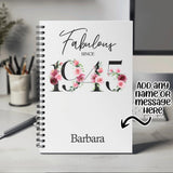 80th Birthday Gift for Women - Personalised Birthday Notebook 1945 Gift for Her - Ladies Floral Design Nan Gran Eighty BNC80NB