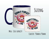 Kawaii 'Donut Forget I Love You' Valentines Day Gift for Boyfriend Husband