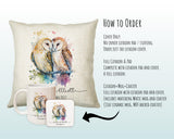 Personalised 2nd Anniversary Owls Cotton Gift Cushion Two Years Custom Design Gift Valentines Present