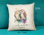 Personalised 2nd Anniversary Owls Cotton Gift Cushion Two Years Custom Design Gift Valentines Present