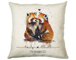 Personalised 2nd Anniversary Red Panda Cotton Gift Cushion Two Years Custom Design Gift Valentines Present