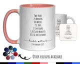 Personalised 2nd Wedding Anniversary Mug Gift - Two Years Custom Design Gift Present - Cotton Wedding Coffee Mug and Coaster Gift Set MGZ326