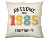 40th Birthday Gift for Men - Personalised Birthday Cushion Age 40 Gift for Him Custom Retro Vintage Number Design Dad Grandad Forty BNG40C