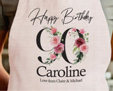 90th Birthday Gift for Women - Personalised Apron Happy Birthday Age 90 Gift for Her - Ladies Floral Design Mum Nan Gran Ninety BNA90AP