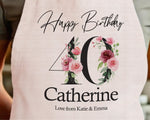 40th Birthday Gift for Women - Personalised Apron Happy Birthday Age 40 Gift for Her - Ladies Floral Design Mum Nan Gran Forty BNA40AP