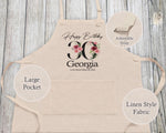 30th Birthday Gift for Women - Personalised Apron Happy Birthday Age 30 Gift for Her - Ladies Floral Design Mum Nan Gran Thirty BNA30AP