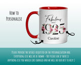 100th Birthday Gift for Women - Fabulous Since 1925 Personalised Coffee Mug Coaster 100 Gift for Her - Ladies Floral Design Nan Gran BNC100M