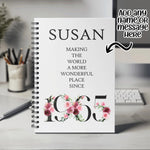 60th Birthday Gift for Women - Personalised Birthday Notebook 1965 Gift for Her - Ladies Floral Design Nan Mum Nan Nanny Gran Sixty BND60NB