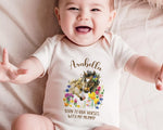 Personalised Baby Gift - Born To Ride Horses with my Mummy - Equestrian Babygrow Vest Gift For New Mum Baby Shower Baby Birth Gift GMC001