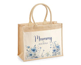 Mummy Gift Personalised Jute Bag - Mothers Day Gift Floral Tote Bag Gift for Mum Mama - Custom Shopping Market Bag - Mummy Bag BT002