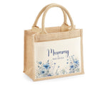 Mummy Gift Personalised Jute Bag - Mothers Day Gift Floral Tote Bag Gift for Mum Mama - Custom Shopping Market Bag - Mummy Bag BT002