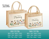 Mummy Gift Personalised Jute Bag - Mothers Day Gift Floral Tote Bag Gift for Mum Mama - Custom Shopping Market Bag - Mummy Bag BT007