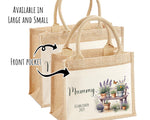 Mummy Gift Personalised Jute Bag - Mothers Day Gift Floral Tote Bag Gift for Mum Mama - Custom Shopping Market Bag - Mummy Bag BT010