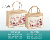 Aunty Gift Personalised Jute Bag - Auntie Birthday Gift Floral Tote Bag Gift for Her Family Friend - Custom Shopping Market Tote Bag BT005