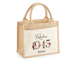 80th Birthday Gift For Women Personalised Jute Bag - Gift For Her Floral Tote Bag Gifts - Eighty 80 Fabulous Since 1945 Shopping Bag BNC80T