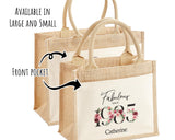 40th Birthday Gift For Women Personalised Jute Bag - Gift For Her Floral Tote Bag Gifts - Forty 40 Fabulous Since 1985 Shopping Bag BNC40T