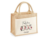 30th Birthday Gift For Women Personalised Jute Bag - Gift For Her Floral Tote Bag Gifts - Thirty 30 Fabulous Since 1995 Shopping Bag BNC30T