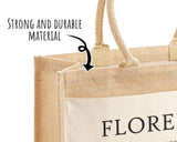 100th Birthday Gift For Women Personalised Jute Bag - Gift For Her Floral Tote Bag Gifts - Hundred Wonderful Since 1925 Shopping Bag BND100T