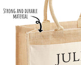 50th Birthday Gift For Women Personalised Jute Bag - Gift For Her Floral Tote Bag Gifts - Fifty 50 Wonderful Since 1975 Shopping Bag BND50T