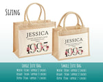 30th Birthday Gift For Women Personalised Jute Bag - Gift For Her Floral Tote Bag Gifts - Thirty 30 Wonderful Since 1995 Shopping Bag BND30T