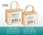 21st Birthday Gift For Women Personalised Jute Bag - Gift For Her Floral Tote Bag - Twenty One 21 Wonderful Since 2004 Shopping Bag BND21T