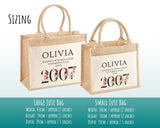 18th Birthday Gift For Women Personalised Jute Bag - Gift For Her Floral Tote Bag Gift Eighteen 18 Wonderful Since 2007 Shopping Bag BND18T