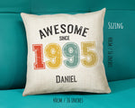 30th Birthday Gift for Men - Personalised Birthday Cushion Age 30 Gift for Him Custom Retro Vintage Number Design Dad Grandad Thirty BNG30C